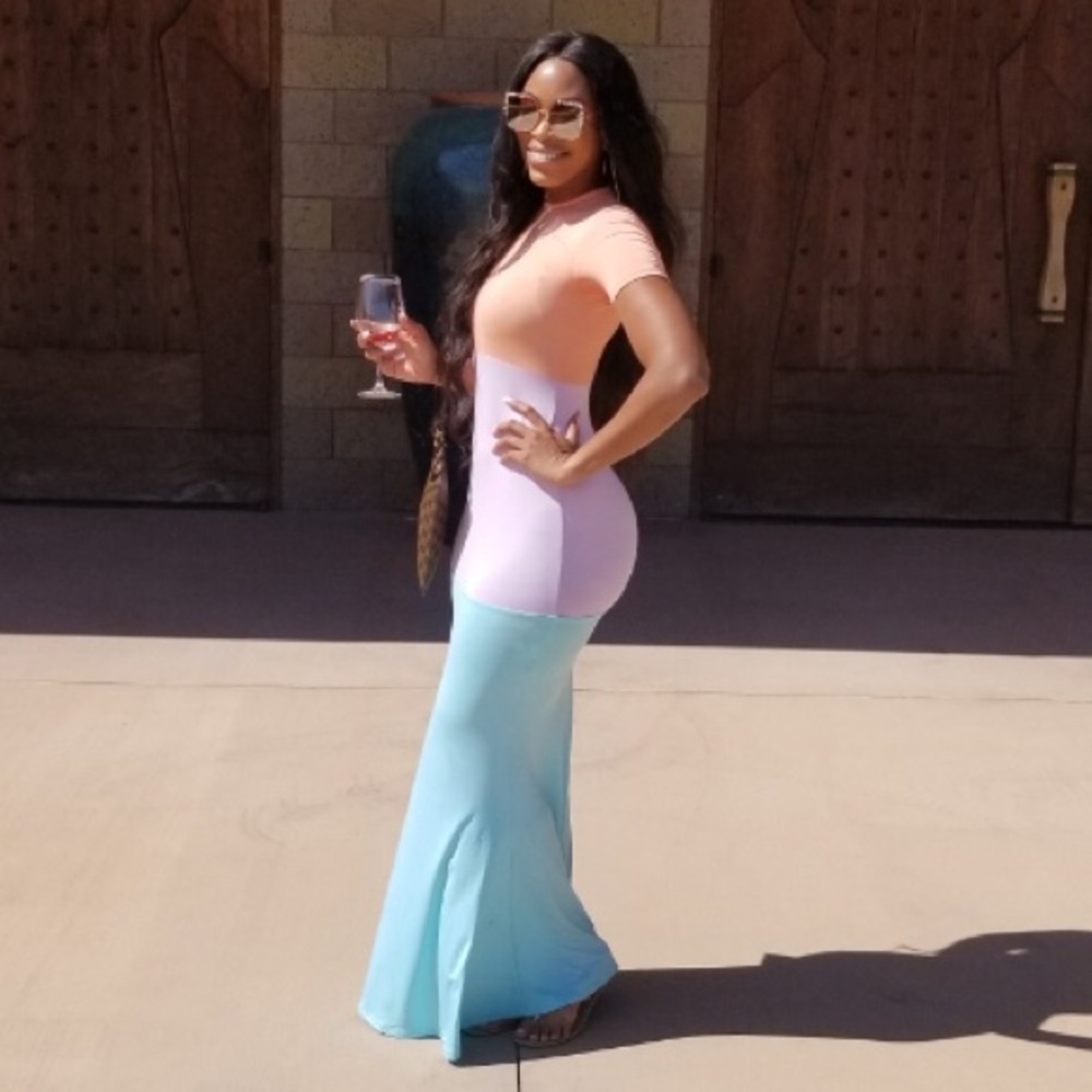 Maxi bodycon sherbet dress